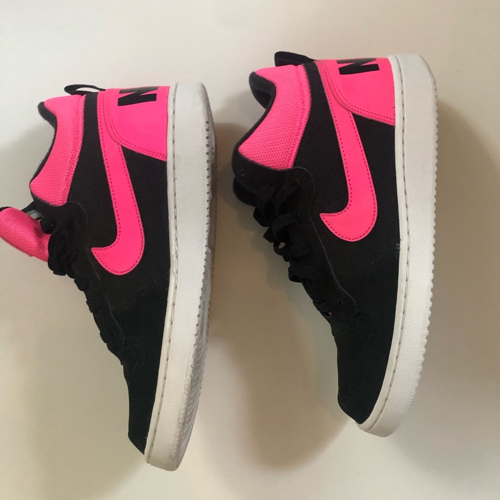 Black and Hot Pink Nikes
